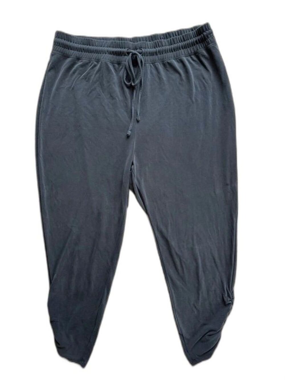 Express Womens Black Sandwashed Ruched Hem Joggers Large Modal Lounge Pants